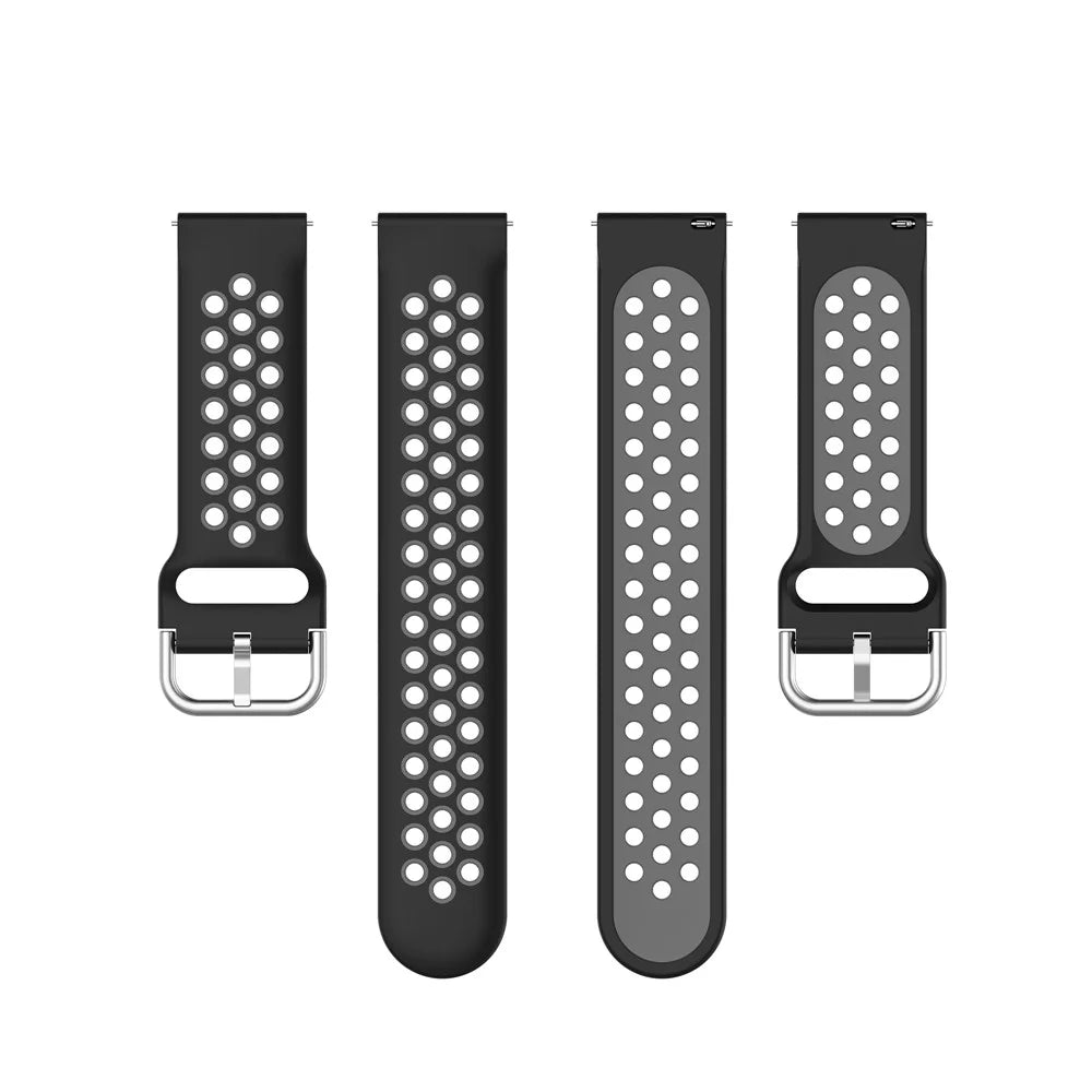 20mm Dual-color PC Replacement Smart Watchband for Samsung Galaxy Watch Active/Active2 - Black/Grey - 5