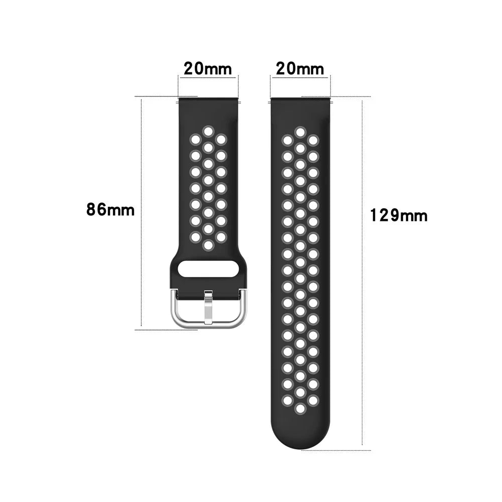 20mm Dual-color PC Replacement Smart Watchband for Samsung Galaxy Watch Active/Active2 - Black/Grey - 7