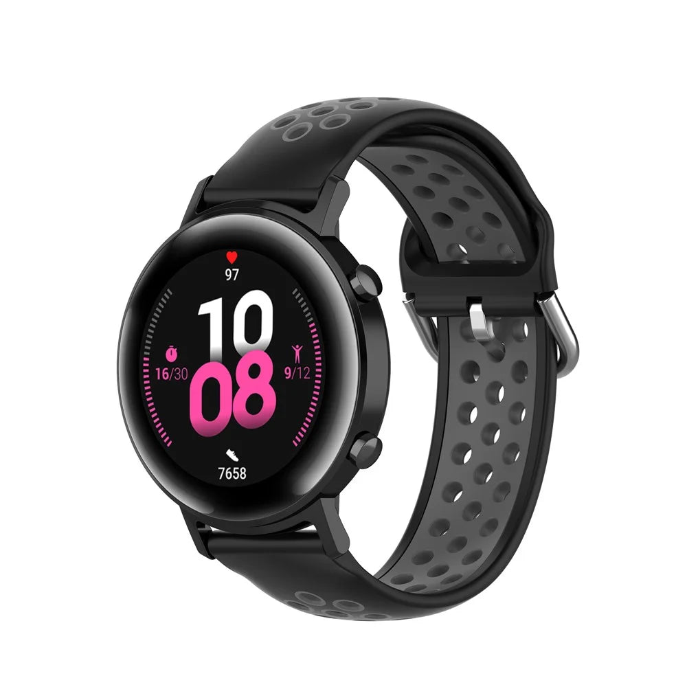 Dual-color PC Replacement Smart Watch Strap for Honor MagicWatch 2 42MM/Huawei Watch GT2 42MM - Black/Grey - 2