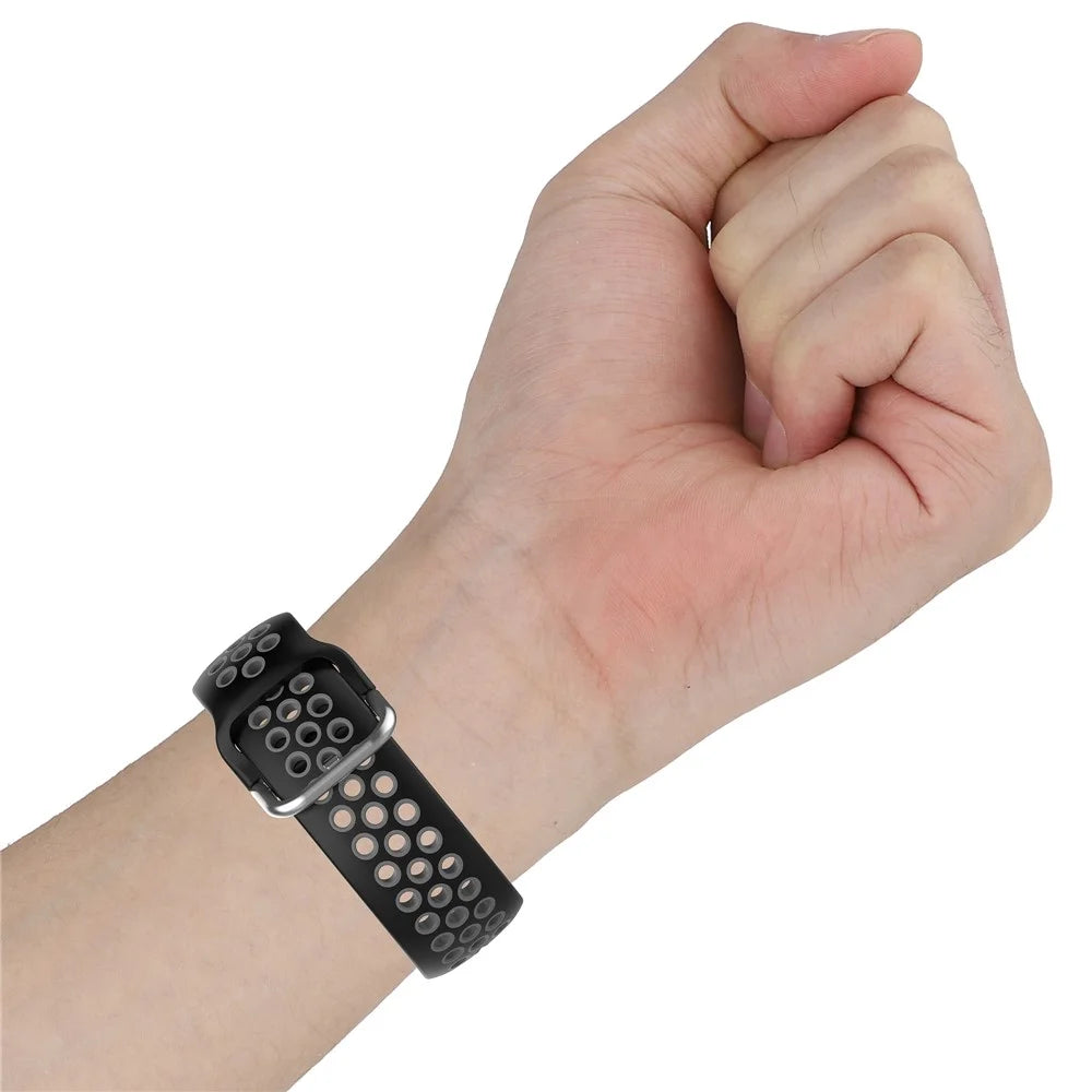 Dual-color PC Replacement Smart Watch Strap for Honor MagicWatch 2 42MM/Huawei Watch GT2 42MM - Black/Grey - 7