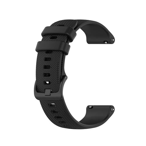 Armband for Polar Ignite / Garmin Vivomove 3 / vivoactive 5 / Active 5 , 20mm Grid Texture Silicone Watch Strap - Black - 1