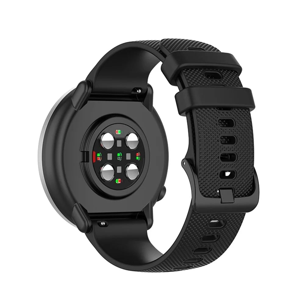 Armband for Polar Ignite / Garmin Vivomove 3 / vivoactive 5 / Active 5 , 20mm Grid Texture Silicone Watch Strap - Black - 3