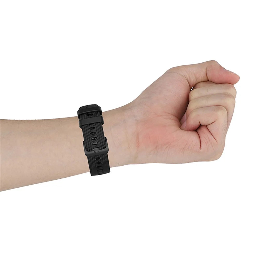 Armband for Polar Ignite / Garmin Vivomove 3 / vivoactive 5 / Active 5 , 20mm Grid Texture Silicone Watch Strap - Black - 7