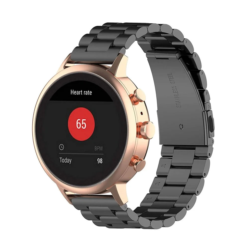 18mm Stainless Steel Smart Watch Band Replacement for Garmin vivoactive 4S - Black - 4