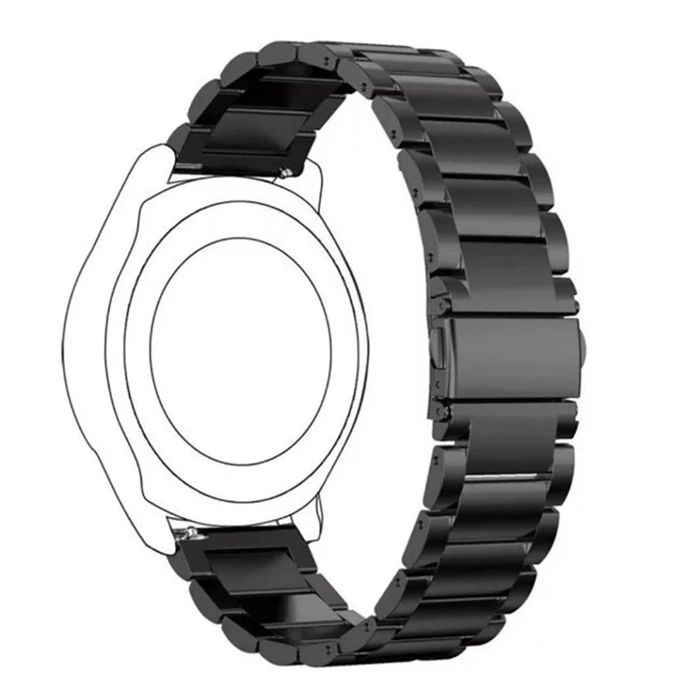 22mm Three Beads Stainless Steel Watch Strap for Huawei Watch GT2e/GT2 46mm - Black - 1