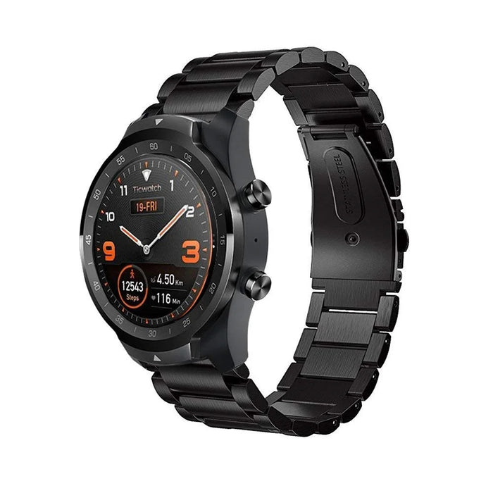 22mm Three Beads Stainless Steel Watch Strap for Huawei Watch GT2e/GT2 46mm - Black - 4