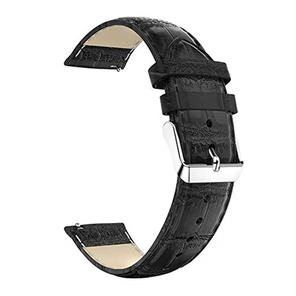 22mm Crocodile Texture Genuine Leather Smart Watch Band Replacement for Huawei Watch GT2e/GT2 46mm - Black - 1