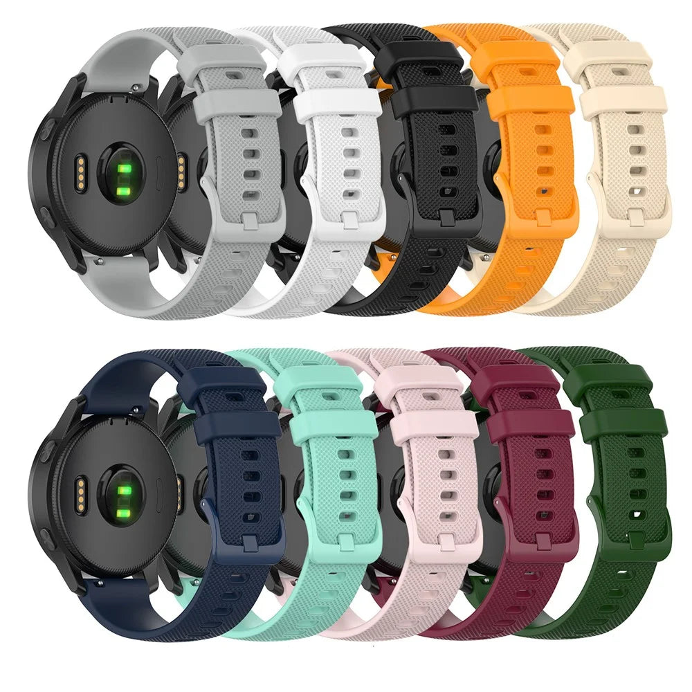 22mm Silicone Smart Watch Replacement Strap for Garmin Vivoactive 4 - Black - 7