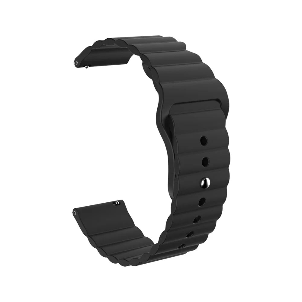 22mm Reverse Buckle Silicone Watchband for Samsung Gear S3/Galaxy Watch 46mm/Huawei GT2 46mm/Huami Amazfit 1/2 - Black - 4