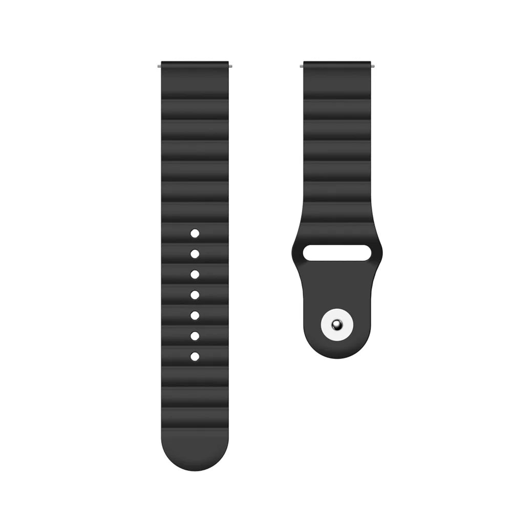 22mm Reverse Buckle Silicone Watchband for Samsung Gear S3/Galaxy Watch 46mm/Huawei GT2 46mm/Huami Amazfit 1/2 - Black - 5