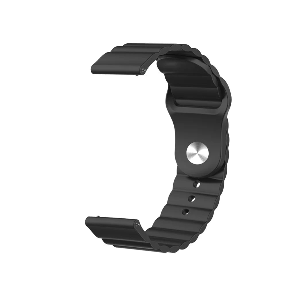 22mm Reverse Buckle Silicone Watchband for Samsung Gear S3/Galaxy Watch 46mm/Huawei GT2 46mm/Huami Amazfit 1/2 - Black - 7