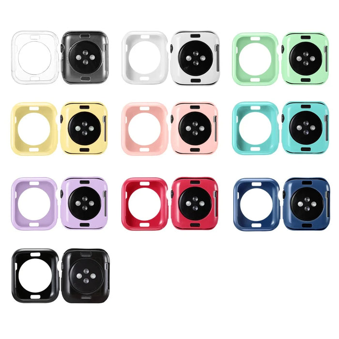 Silicone Smart Watch Case Protector for Apple Watch Series SE3 / SE2 / SE1 /  6 / 5 / 4 40mm - Black - 4