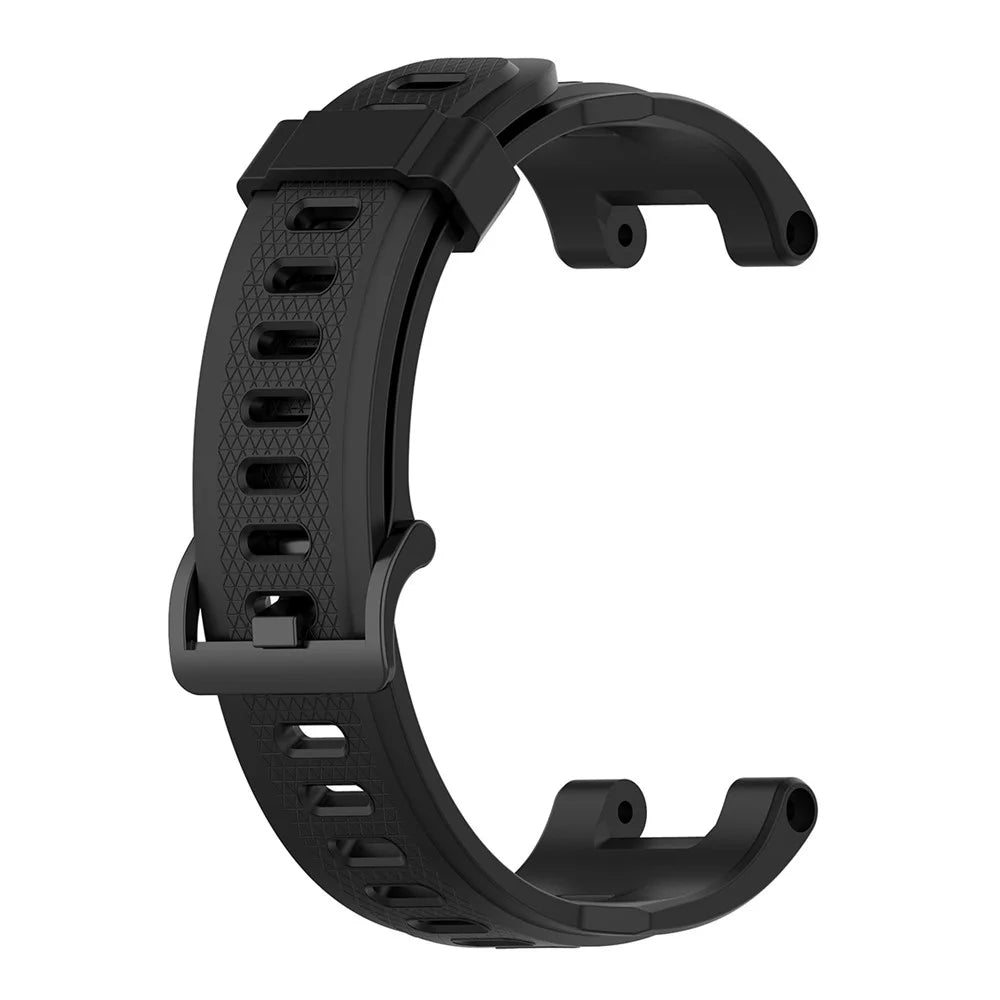 Silicone Watch Band Wrist Strap for Huami Amazfit T-Rex / Amazfit T-Rex Pro - Black - 1