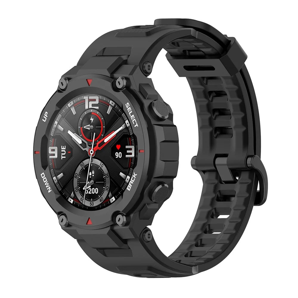 Silicone Watch Band Wrist Strap for Huami Amazfit T-Rex / Amazfit T-Rex Pro - Black - 3