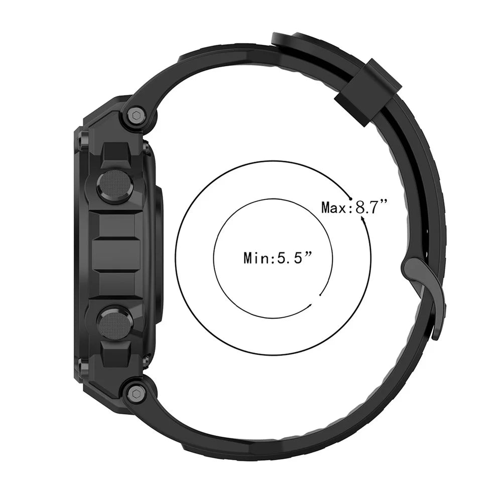 Silicone Watch Band Wrist Strap for Huami Amazfit T-Rex / Amazfit T-Rex Pro - Black - 5