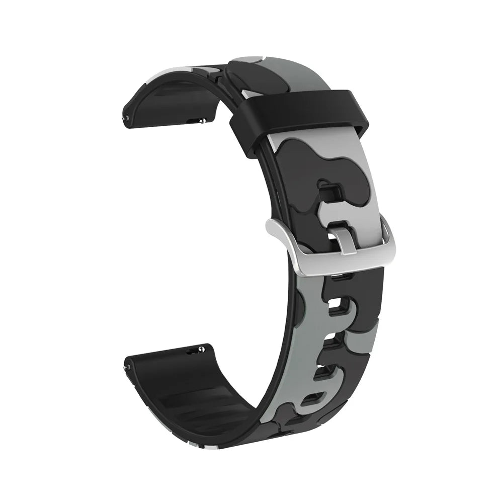 20mm Camouflage Skin Flexible Silicone Watch Strap for Huami Amazfit Watch Youth Version/GT2 42mm - Grey - 1