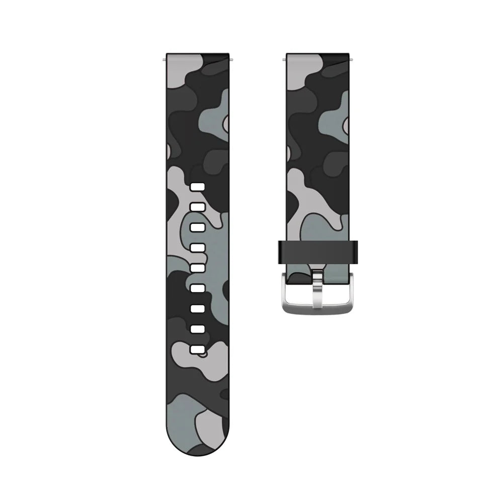 20mm Camouflage Skin Flexible Silicone Watch Strap for Huami Amazfit Watch Youth Version/GT2 42mm - Grey - 2
