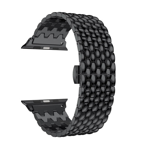 For Apple Watch Ultra 3 2 1 49mm / Series 11 10 46mm / 9 8 7 45mm / SE3 SE2 SE 6 5 4 44mm / 3 2 1 42mm Aluminum Alloy Band Watch Strap - Black - 1