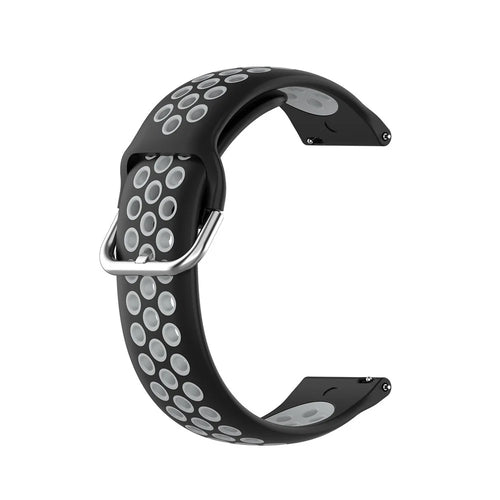 22mm Dual Color Silicone Smart Watch Band for Huawei GT2e/GT/GT2 46MM - Black/Grey - 1