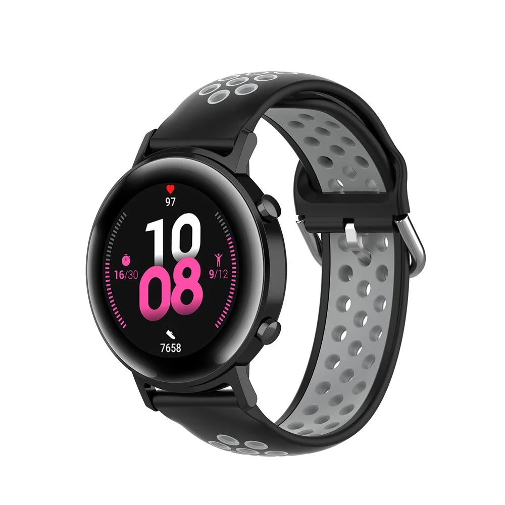 22mm Dual Color Silicone Smart Watch Band for Huawei GT2e/GT/GT2 46MM - Black/Grey - 2
