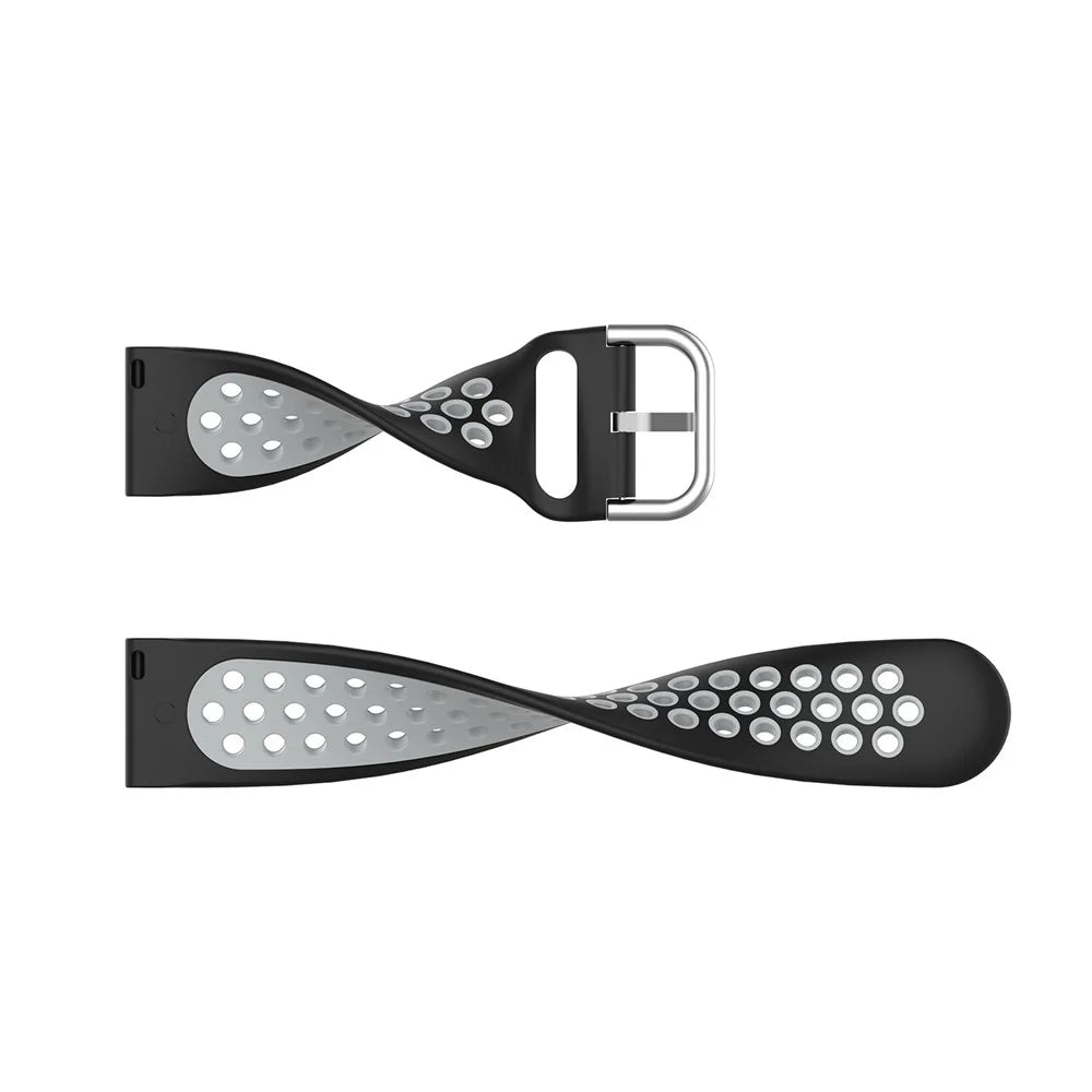 22mm Dual Color Silicone Smart Watch Band for Huawei GT2e/GT/GT2 46MM - Black/Grey - 3