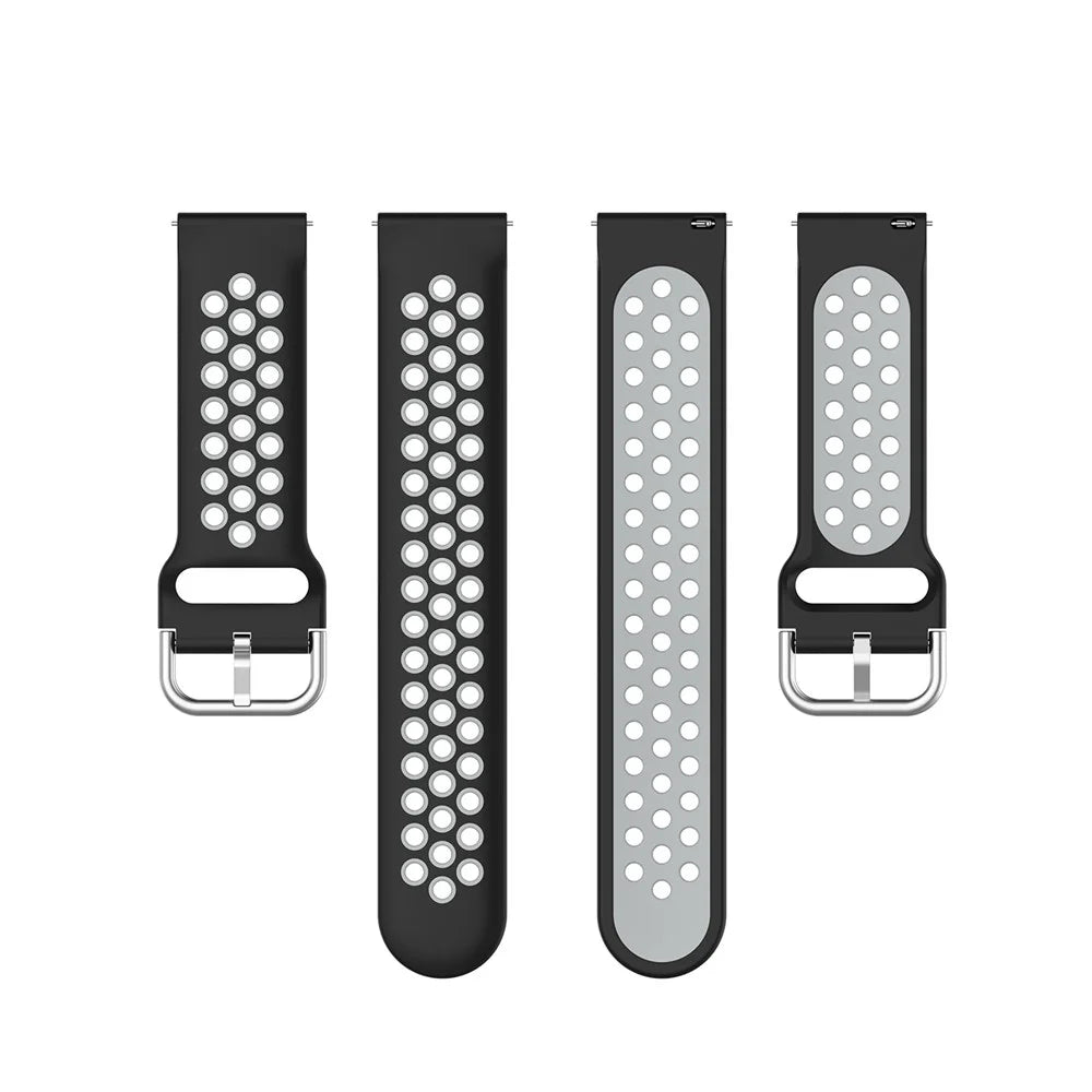 22mm Dual Color Silicone Smart Watch Band for Huawei GT2e/GT/GT2 46MM - Black/Grey - 4