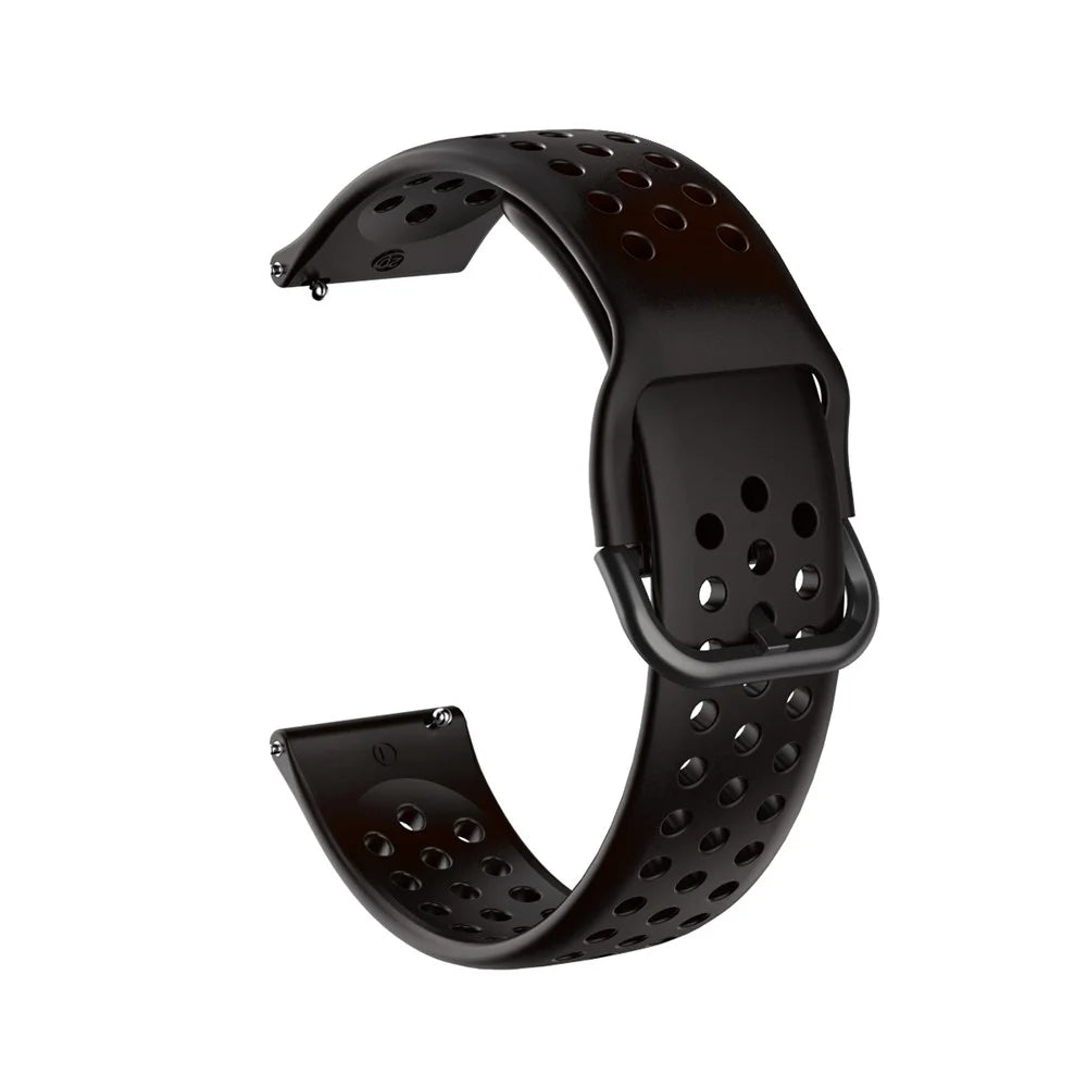 20mm Soft Silicone Watch Strap Replacement Smart Watch Band Strap for Huawei GT2 42mm Smart Watch / Huami Amazfit Watch Youth Edition - Black - 3