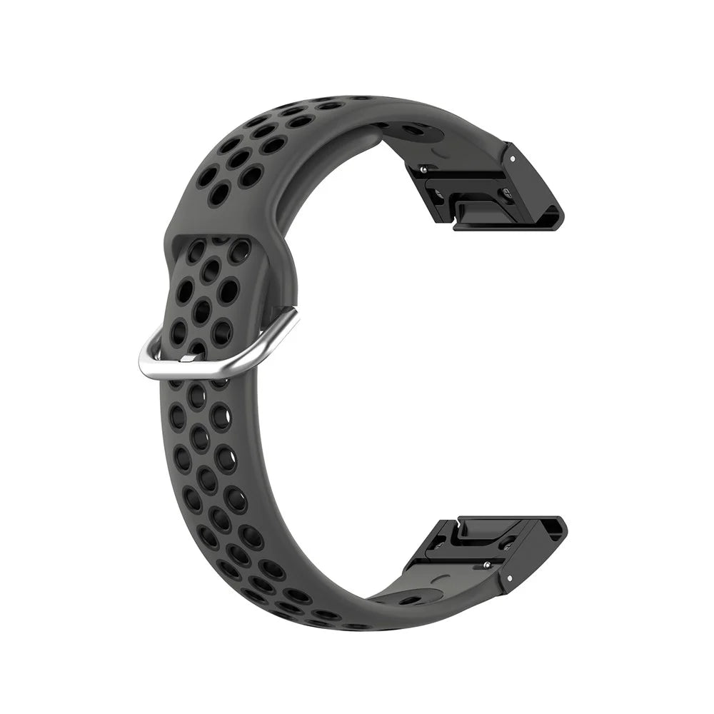 26mm Bi-Color Silicone Smart Watch Band for Garmin Fenix 8 51mm / Enduro 3 / Fenix 7X / Fenix 6X / Fenix 6X GPS / Fenix 6X Pro / Fenix 5X - Black - 4