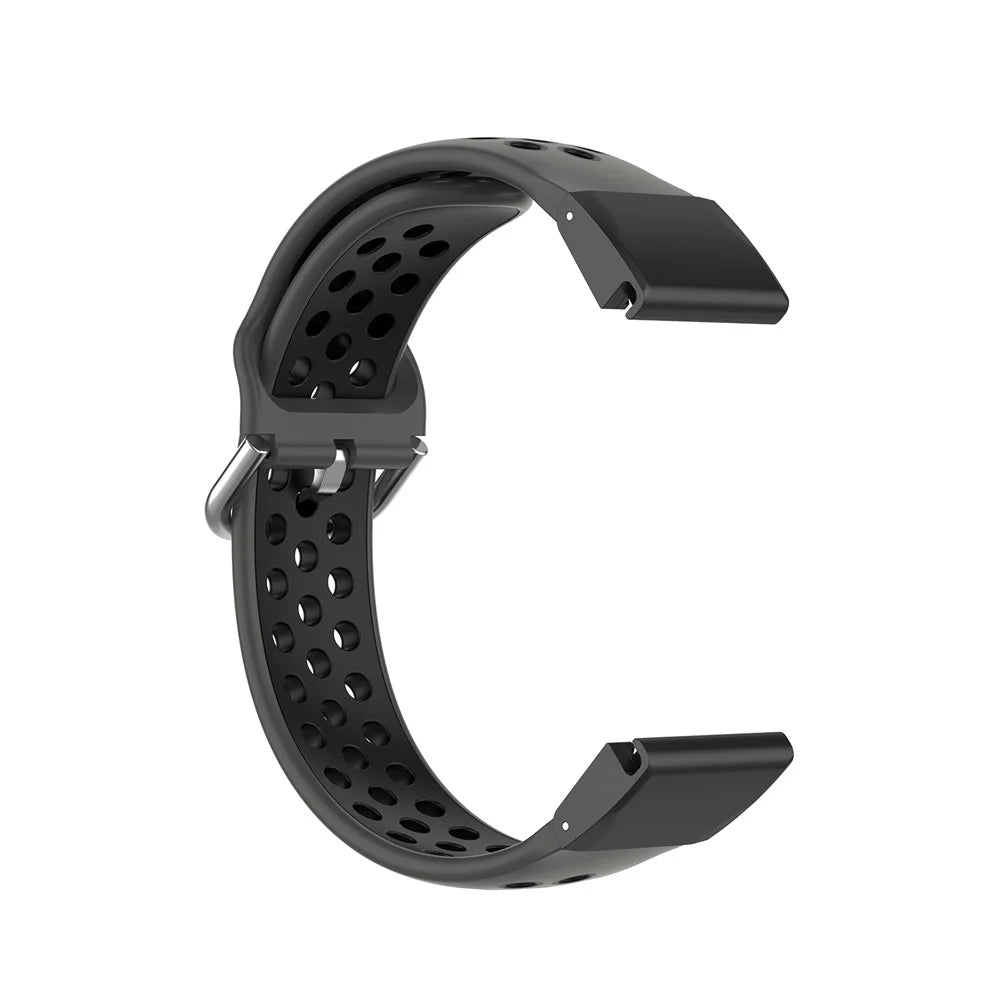 26mm Bi-Color Silicone Smart Watch Band for Garmin Fenix 8 51mm / Enduro 3 / Fenix 7X / Fenix 6X / Fenix 6X GPS / Fenix 6X Pro / Fenix 5X - Black - 5