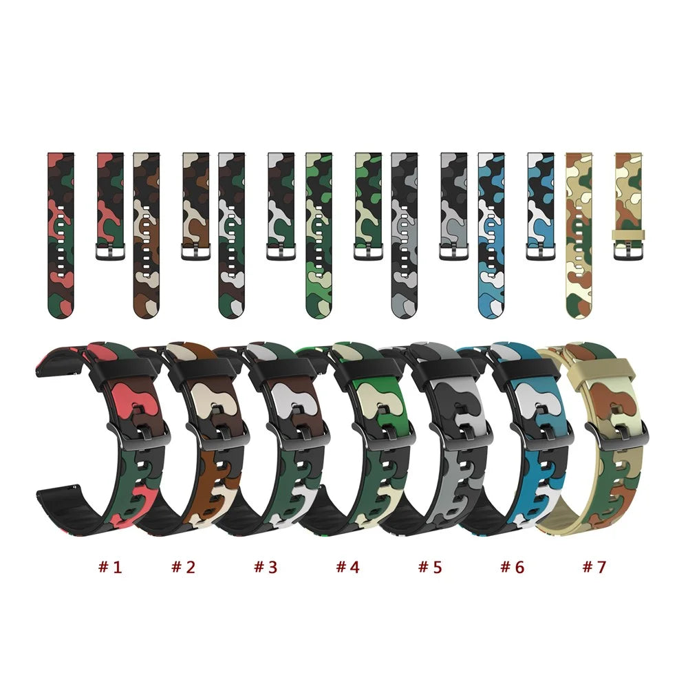 22mm Camouflage Skin Flexible Silicone Watch Band for Samsung Gear S3/Galaxy Watch 46mm/Huawei GT2 46mm/Huami Amazfit Watch 1/2/GTR 47mm - Red - 4