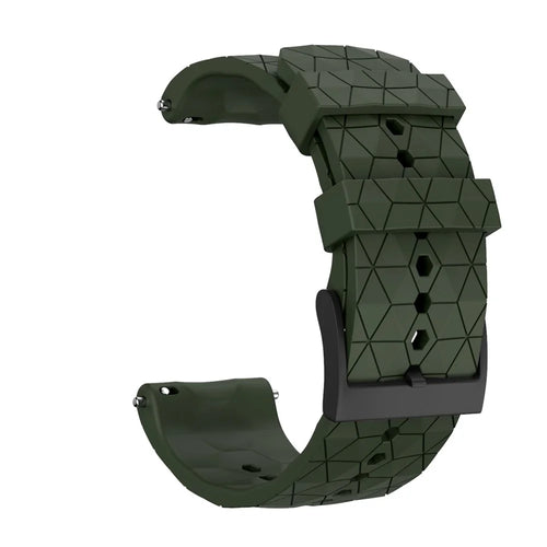 24mm Rhombic Grain Silicone Smart Watch Replacement Strap for Suunto 7/9/9 Baro/D5 - Green - 1