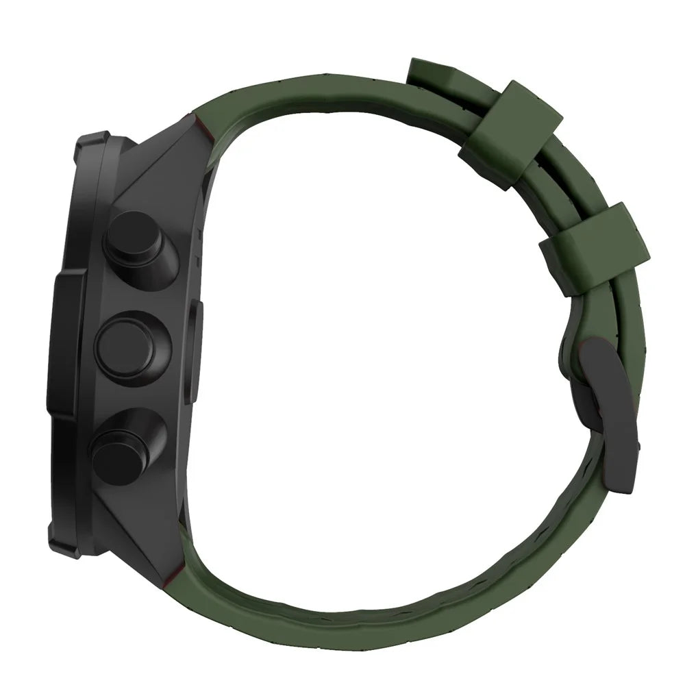 24mm Rhombic Grain Silicone Smart Watch Replacement Strap for Suunto 7/9/9 Baro/D5 - Green - 4