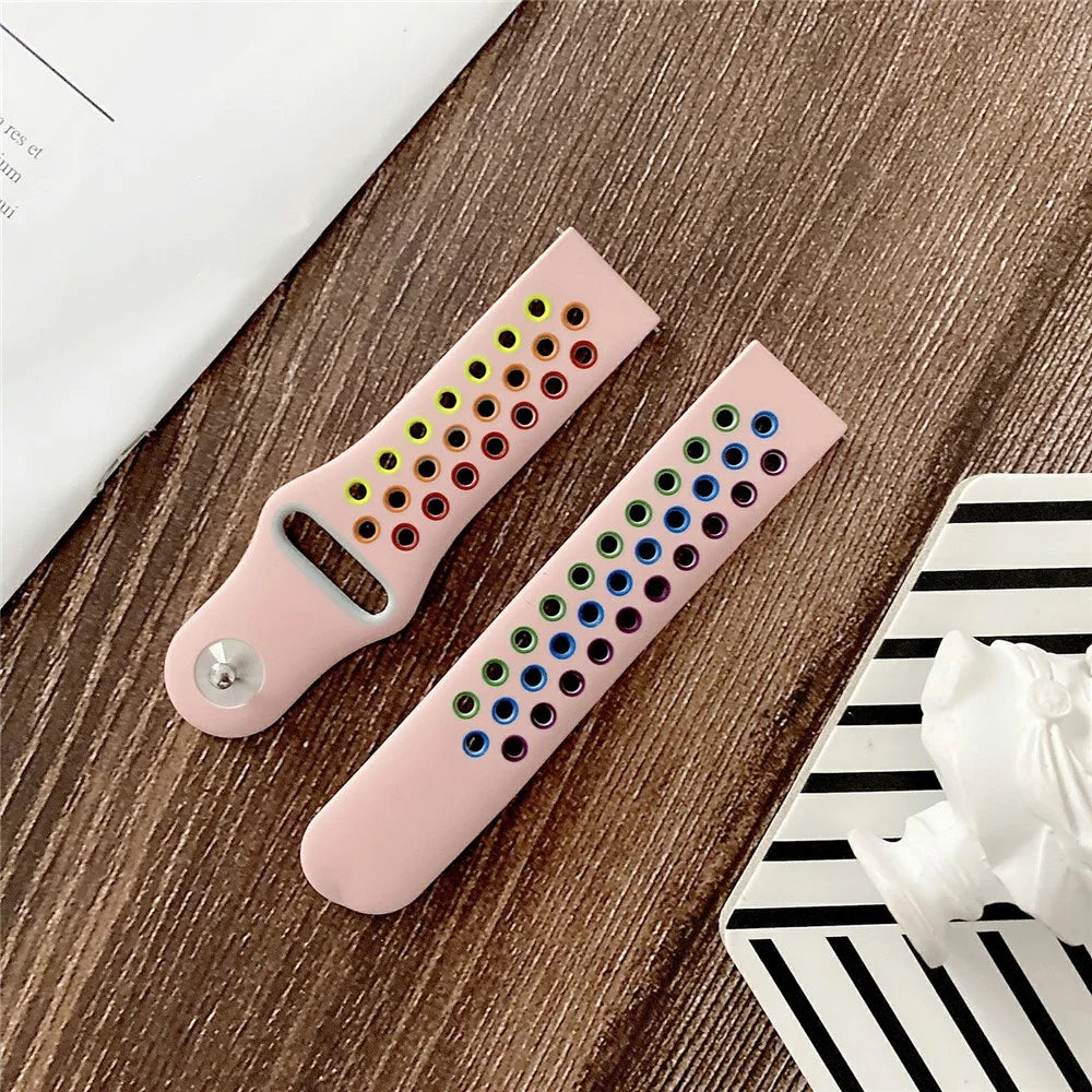 20mm Colorful Silicone Smart Watch Band for Samsung Galaxy Watch Active1/2 / Galaxy Watch (42mm) - Pink - 1