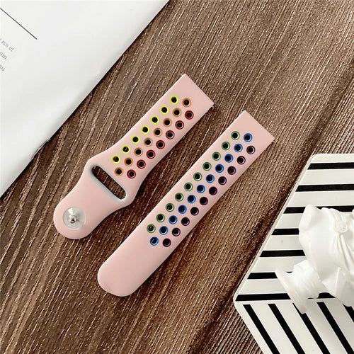 20mm Colorful Silicone Smart Watch Band for Samsung Galaxy Watch Active1/2 / Galaxy Watch (42mm) - Pink - 1