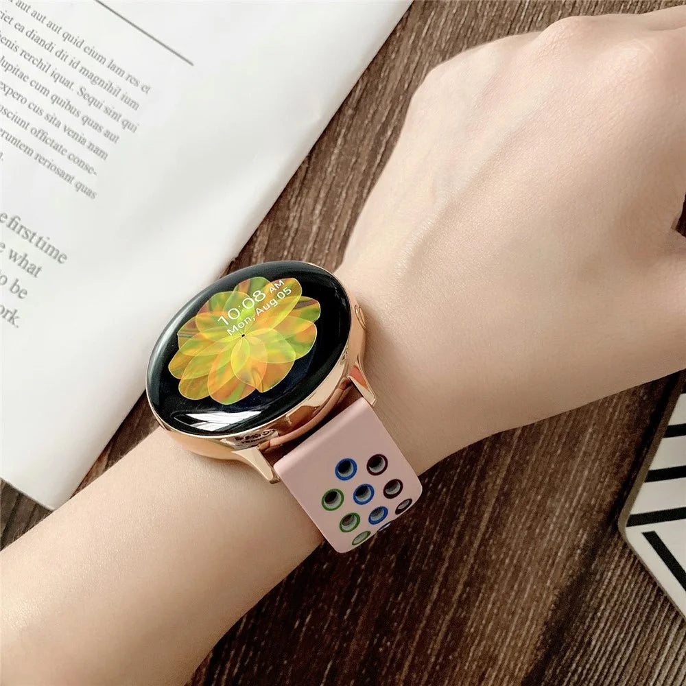 20mm Colorful Silicone Smart Watch Band for Samsung Galaxy Watch Active1/2 / Galaxy Watch (42mm) - Pink - 2