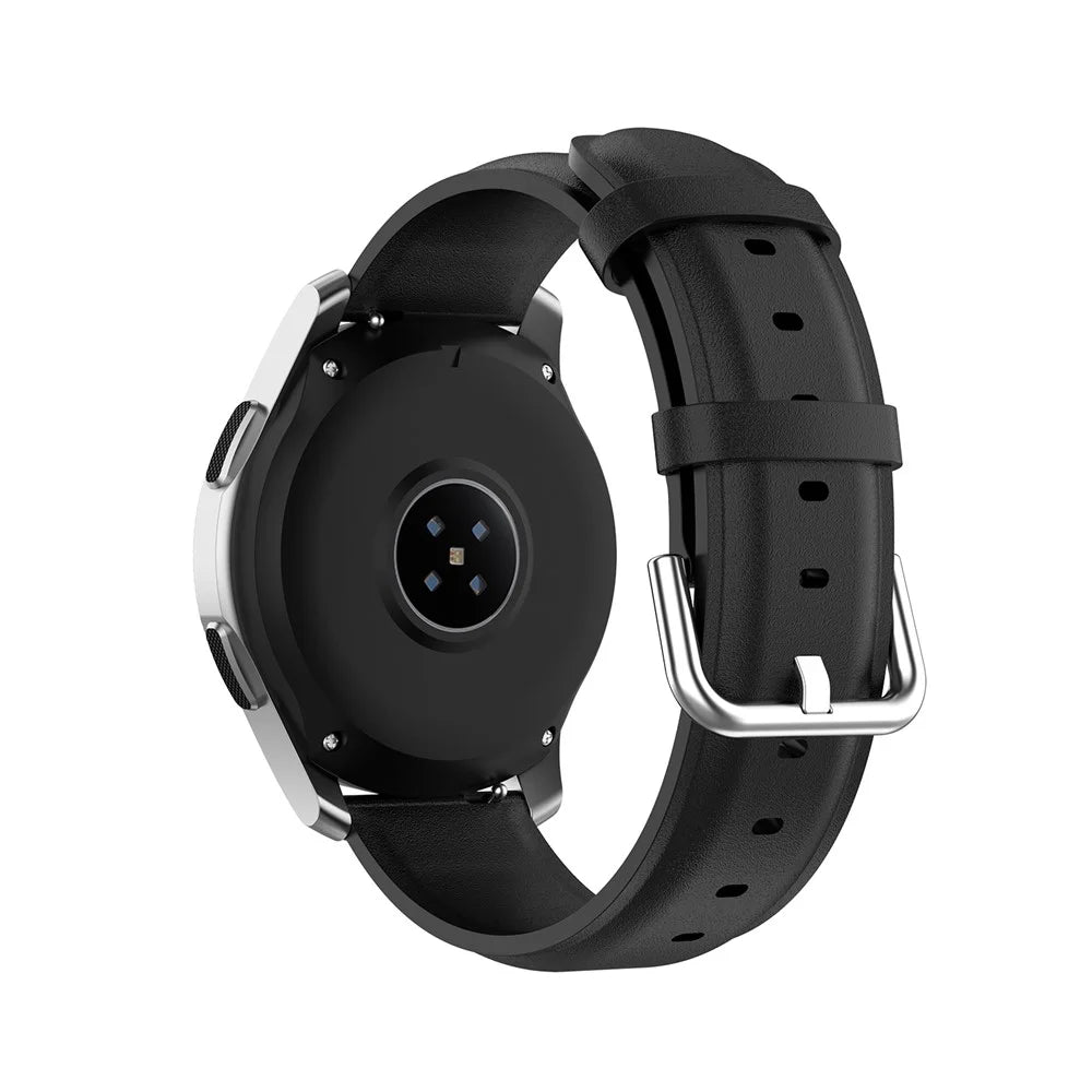 22mm Genuine Leather Watch Band for Samsung Galaxy Watch 46mm/Gear S3/Huawei Watch GT 2e/GT 42mm, 46mm/GT2 46mm/Huawei Watch 3/Watch 3 Pro, Smart Watch Strap Replacement - Black - 1