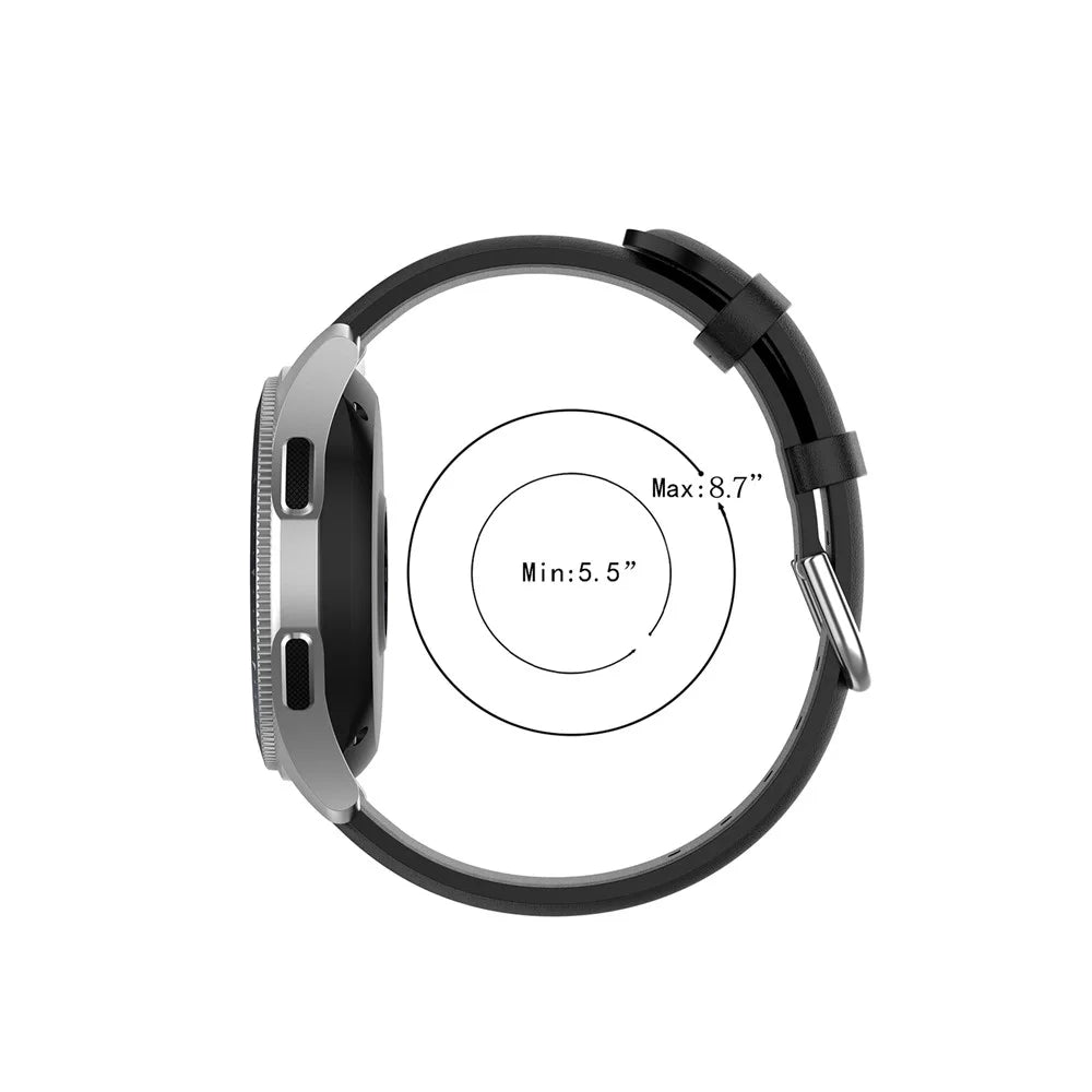 22mm Genuine Leather Watch Band for Samsung Galaxy Watch 46mm/Gear S3/Huawei Watch GT 2e/GT 42mm, 46mm/GT2 46mm/Huawei Watch 3/Watch 3 Pro, Smart Watch Strap Replacement - Black - 6