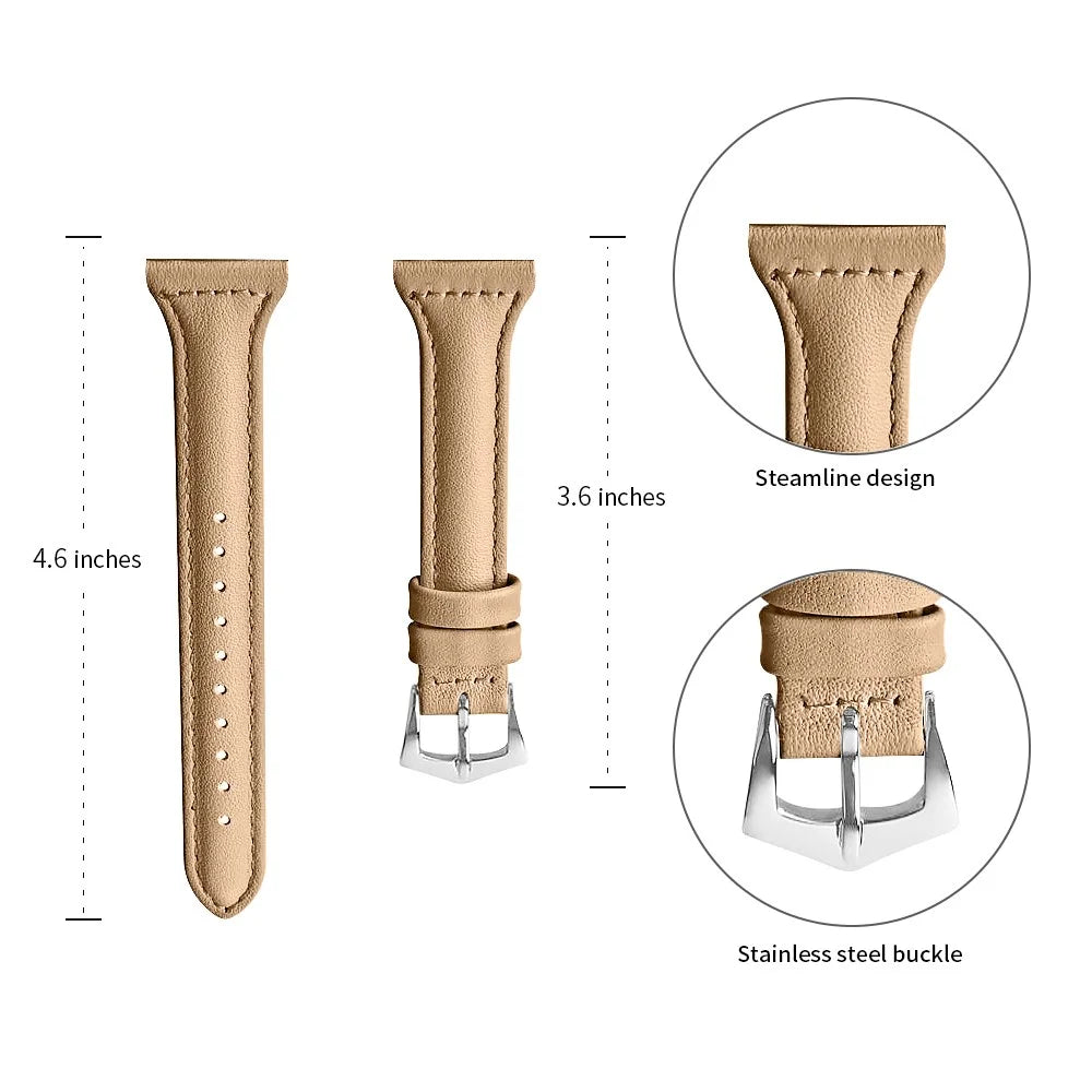 Top Layer Cowhide Leather Smart Watch Band for Fitbit Blaze - Coffee - 1