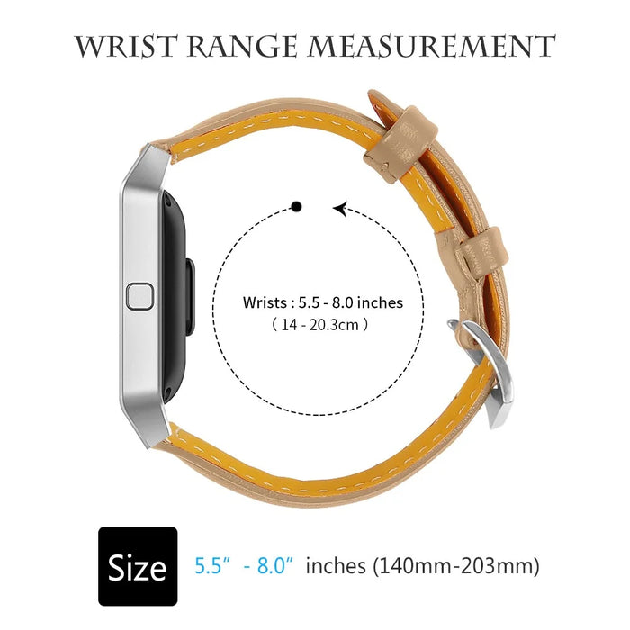 Top Layer Cowhide Leather Smart Watch Band for Fitbit Blaze - Coffee - 3