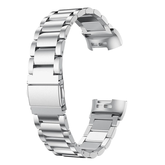 For Fitbit Charge 3/4 Stainless Steel Smart Watch Replacement Strap Wristband - Silver - 1