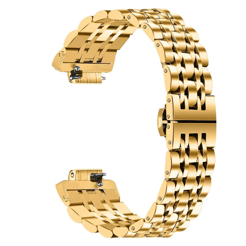 Seven beads Butterfly Buckle Stainless Steel Watch Band for Fitbit Inspire HR - Gold - 1