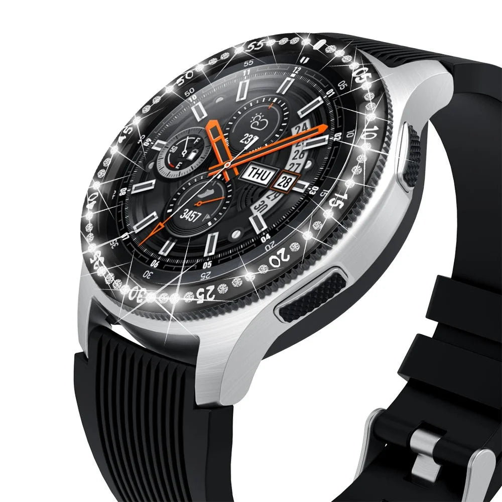 Stainless Steel Watch Bezel Ring Rhinestone Decor Index Ring for Samsung Galaxy Watch 42mm - Black - 2
