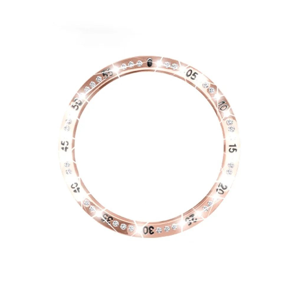 Rhinestone Decor Index Ring Stainless Steel Watch Bezel Ring for Samsung Galaxy Watch 46mm - Rose Gold - 1