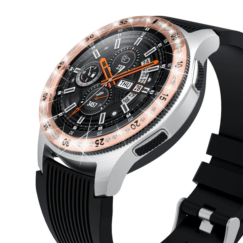 Rhinestone Decor Index Ring Stainless Steel Watch Bezel Ring for Samsung Galaxy Watch 46mm - Rose Gold - 2