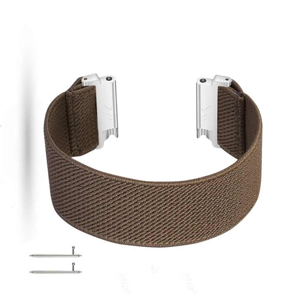 20mm Solid Color Printing Nylon Smart Watch Band for Samsung Galaxy Watch4 Classic 46mm 42mm/Watch4 44mm 40mm/Huawei Watch GT 2 42mm/Huami Amazfit Watch Youth Edition - Brown - 2