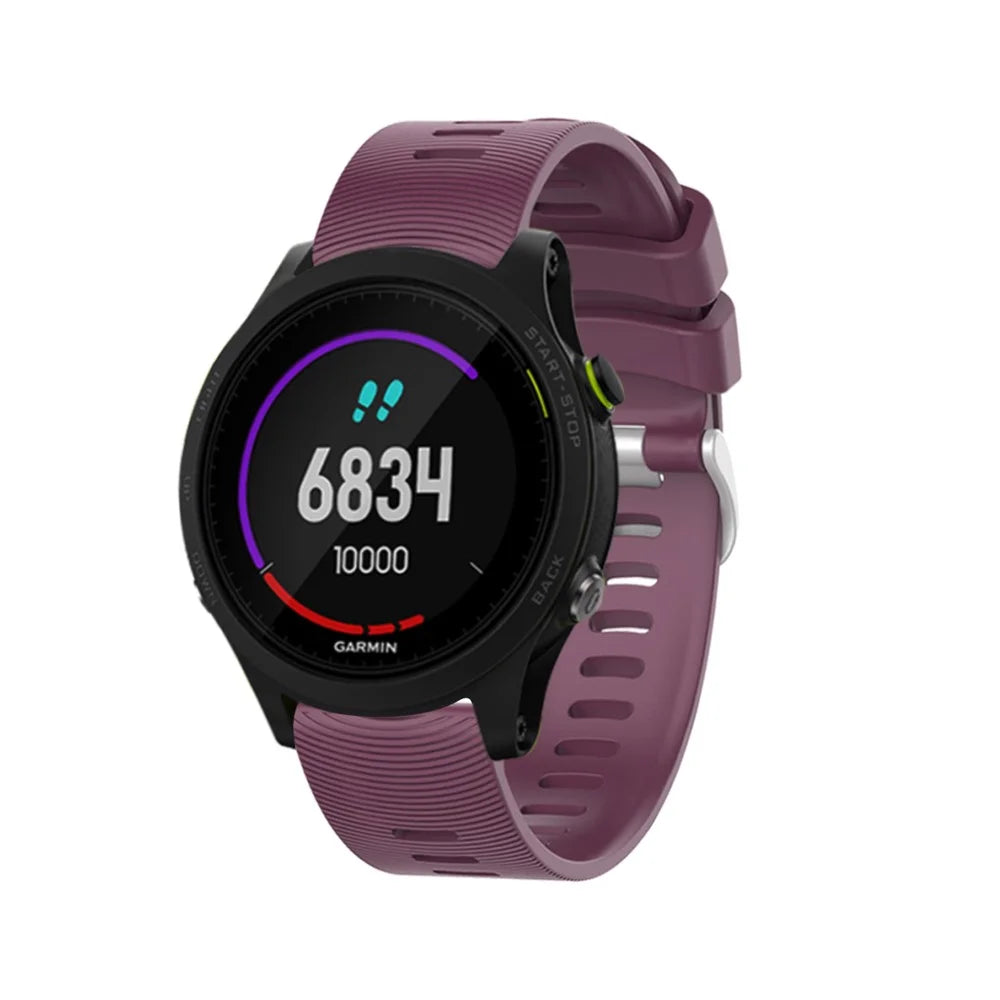 20mm Silicone Smart Watch Replacement Strap for Garmin Forerunner 245 - Dark Purple - 3