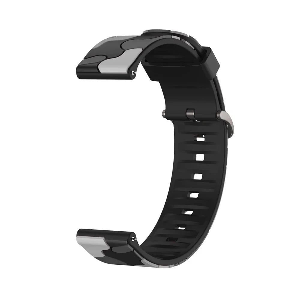 22mm Camouflage with Black Buckle Silicone Watch Band for Huawei Watch GT 2 46mm/GT/GT 2e - Black - 3