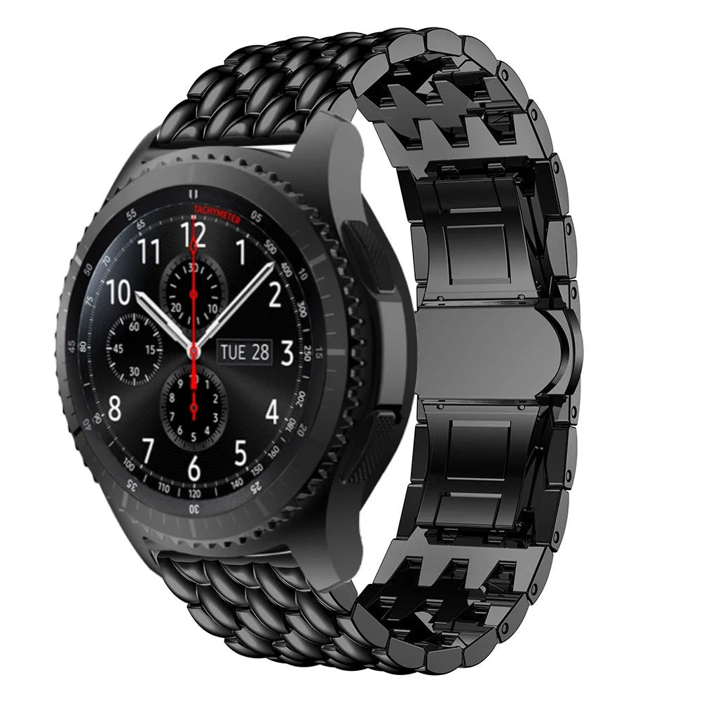 22mm Stainless Steel Dragon Skin Watch Band for Samsung Galaxy Watch 46mm/S3/S4 - Black - 2