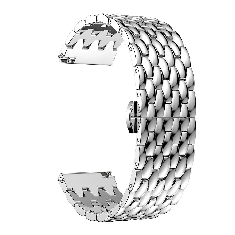 22mm Stainless Steel Dragon Skin Watch Band for Samsung Galaxy Watch 46mm/S3/S4 - Silver - 1
