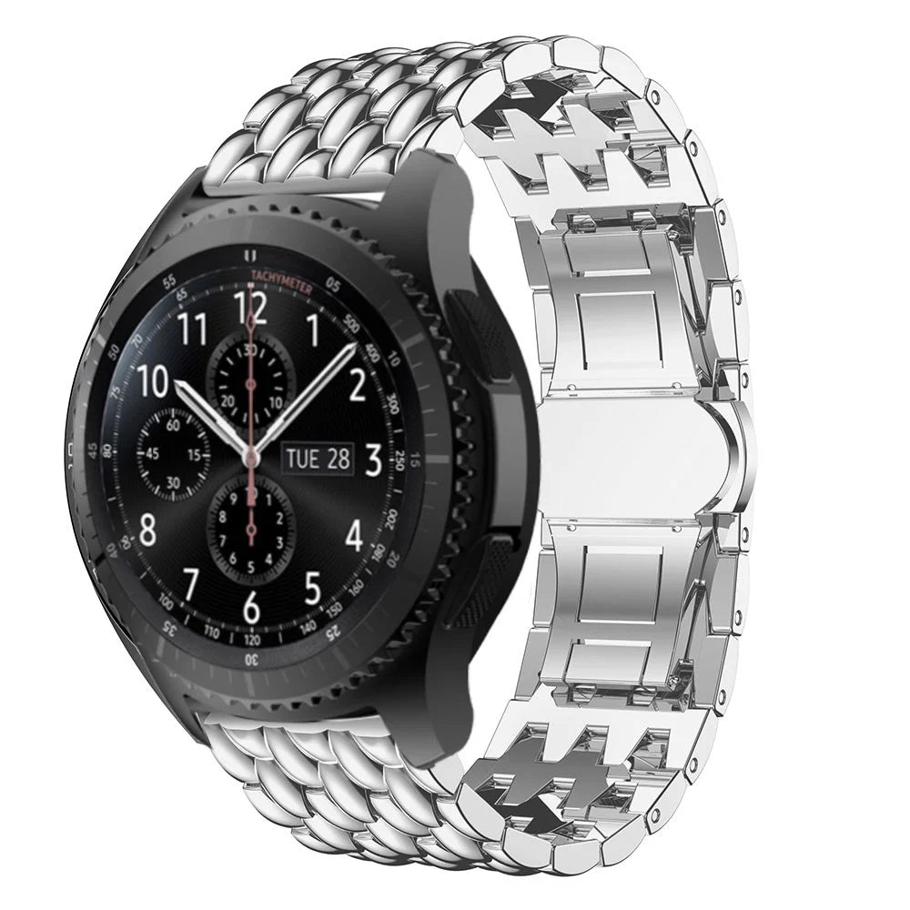 22mm Stainless Steel Dragon Skin Watch Band for Samsung Galaxy Watch 46mm/S3/S4 - Silver - 2